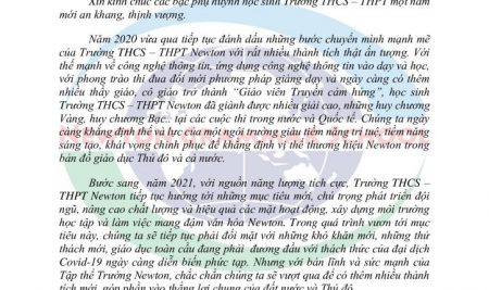 THCS- THPT NEWTON | THƯ CHÚC TẾT TỪ HIỆU TRƯỞNG